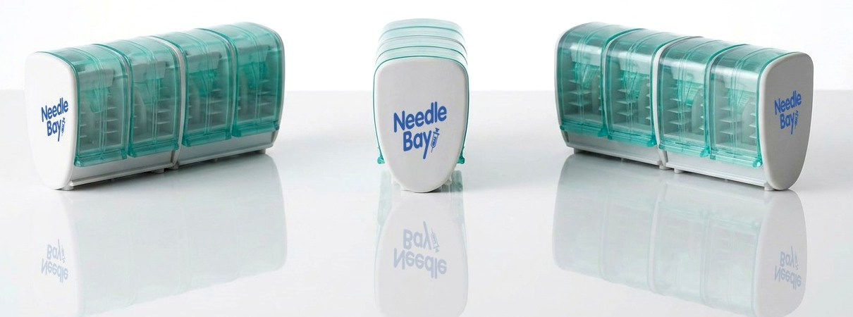 Three NeedleBay insulin pen needle cases
